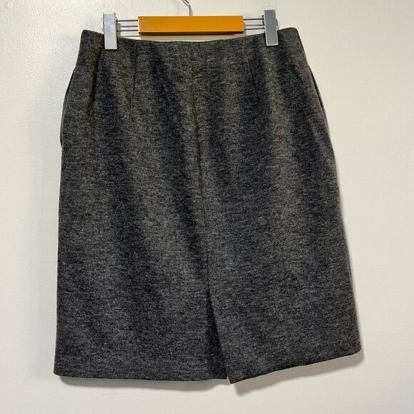 Uniqlo Wool-Blend Charcoal Gray Lined Skirt - Size L - Picture 3 of 11